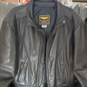 Men's Black Leather biker jacket